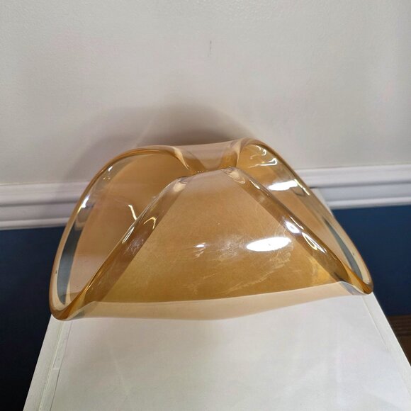 Murano Basket Double Loop Champagne Glass Bowl Semi Transparent Edging